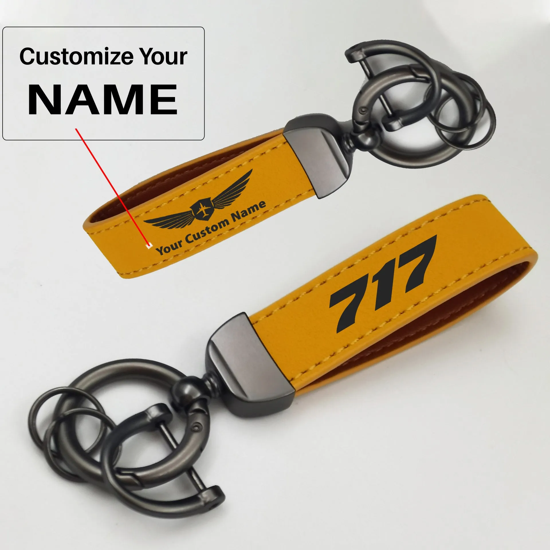 717 Flat Text Design Horseshoe Buckle Key Chains