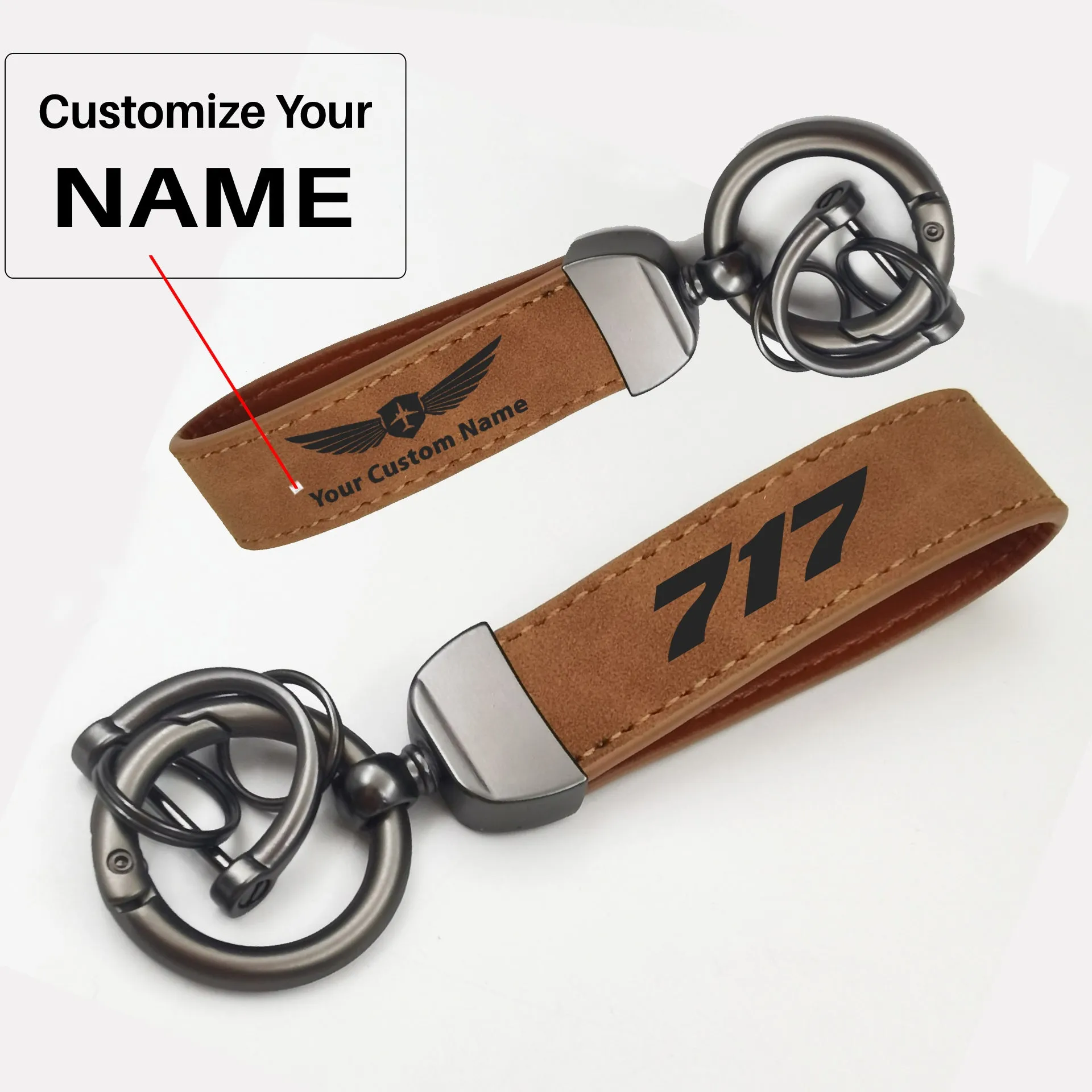 717 Flat Text Design Horseshoe Buckle Key Chains