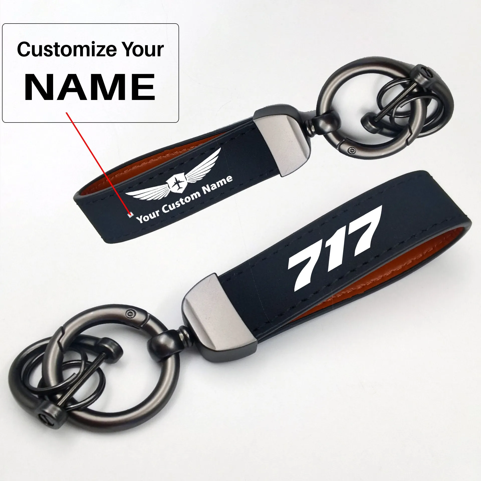 717 Flat Text Design Horseshoe Buckle Key Chains