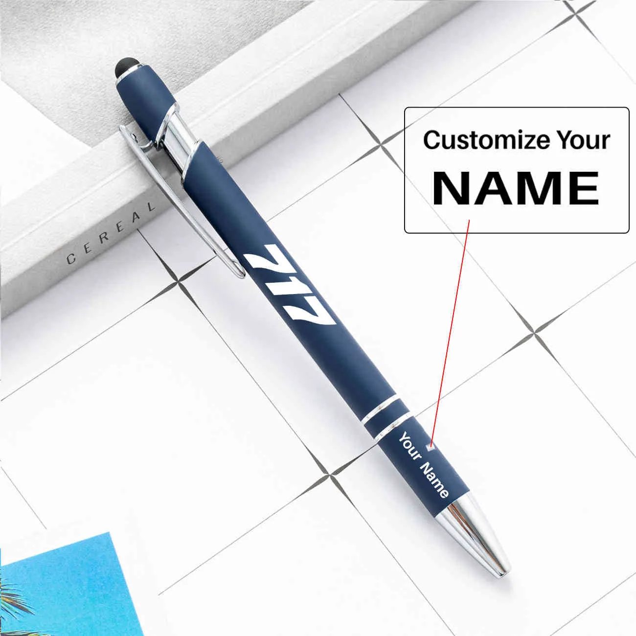 717 Flat Text Designed Ballpens Capacitive Screen Touch Pens