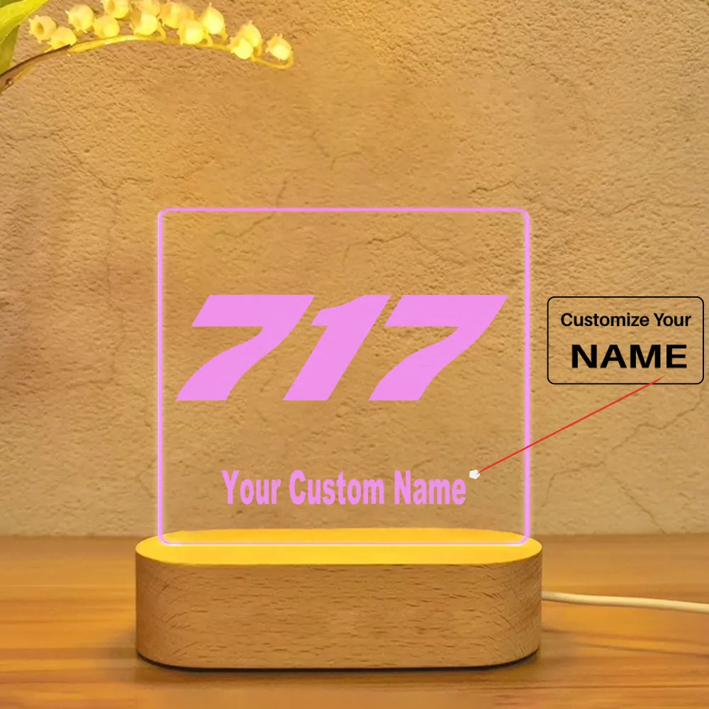 717 Flat Text Designed Night Lamp