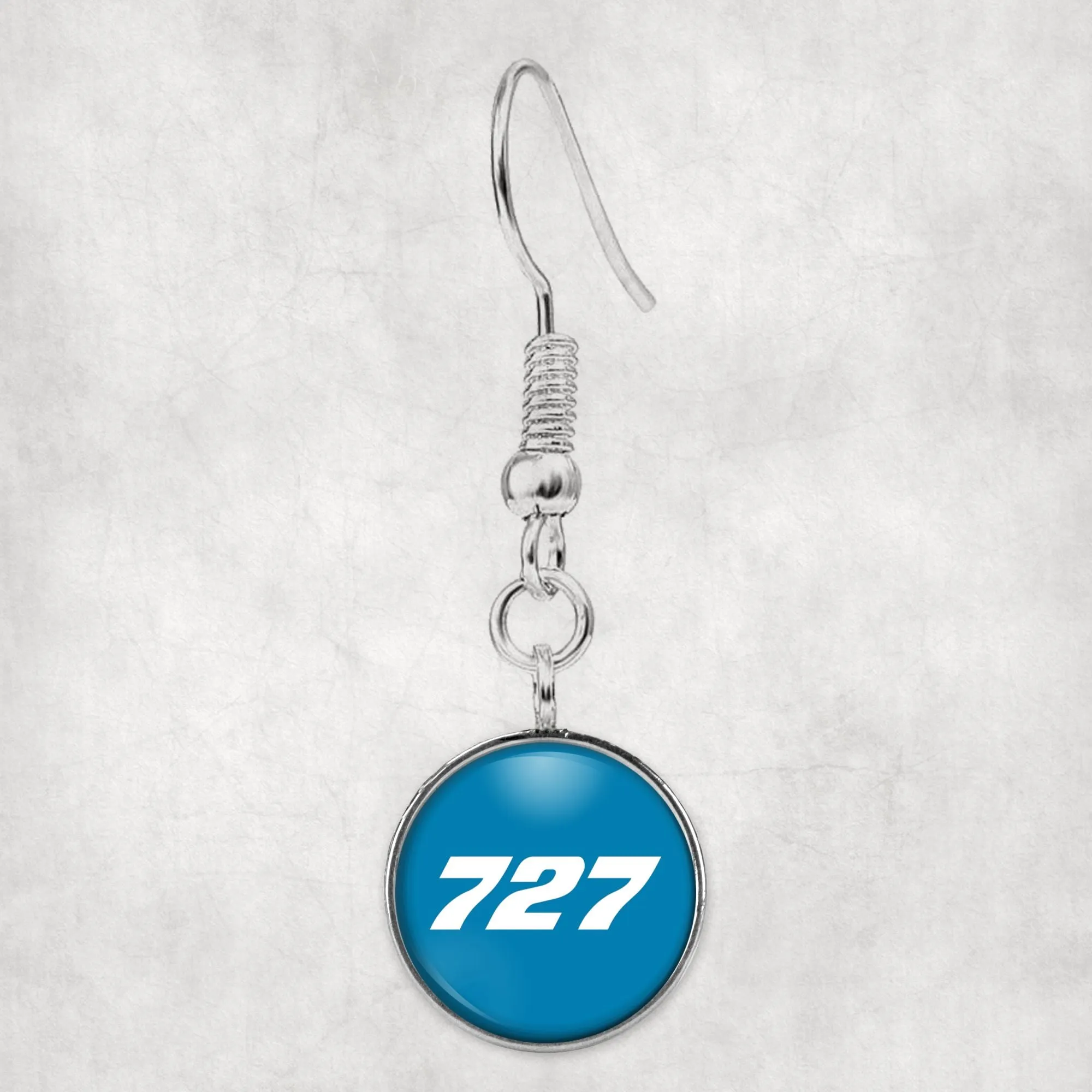 727 Flat Text Designed Earrings