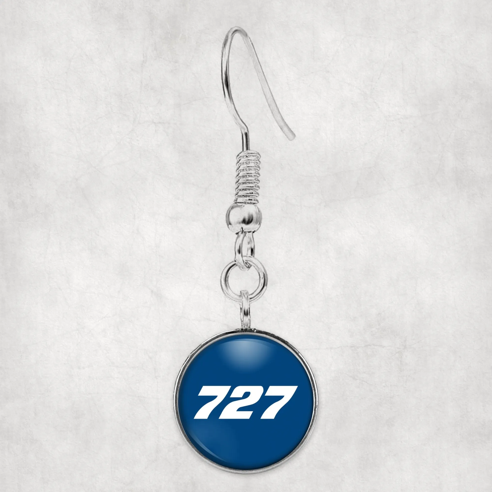 727 Flat Text Designed Earrings