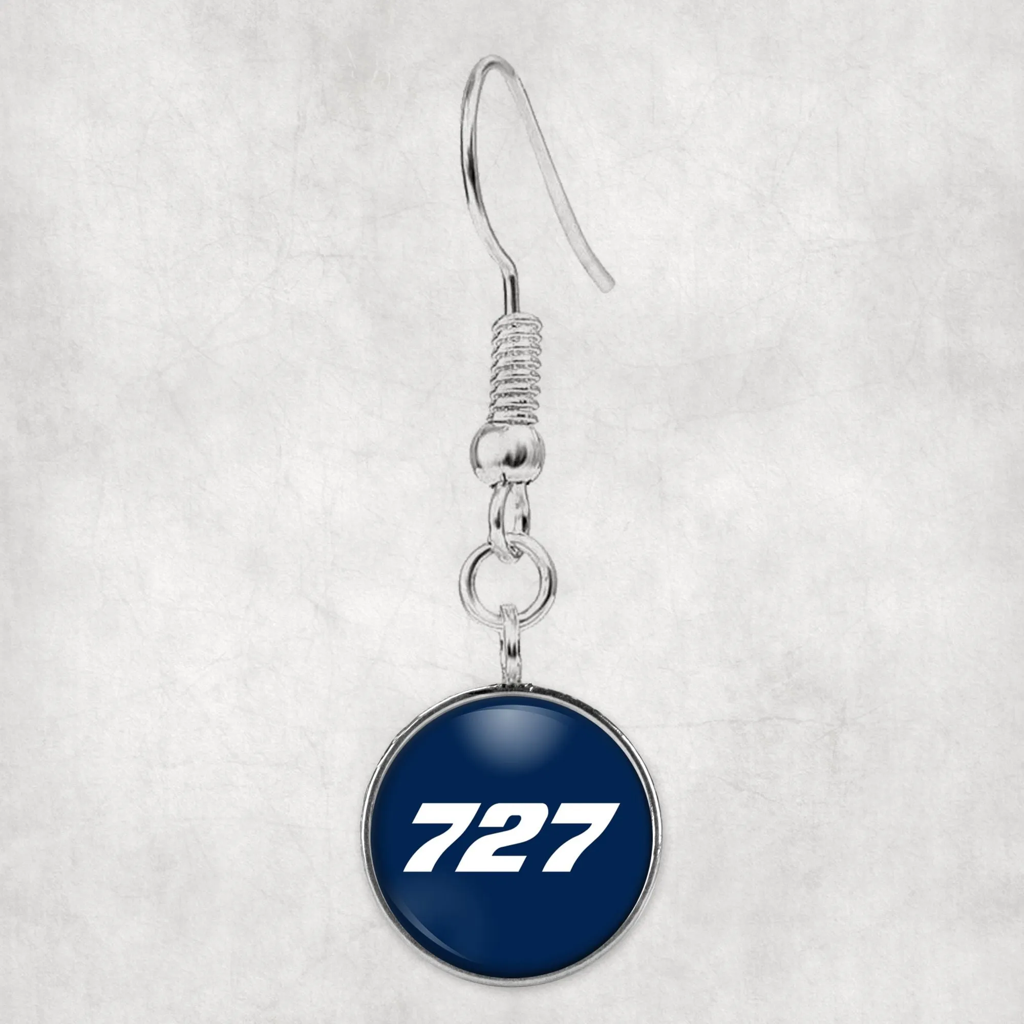727 Flat Text Designed Earrings