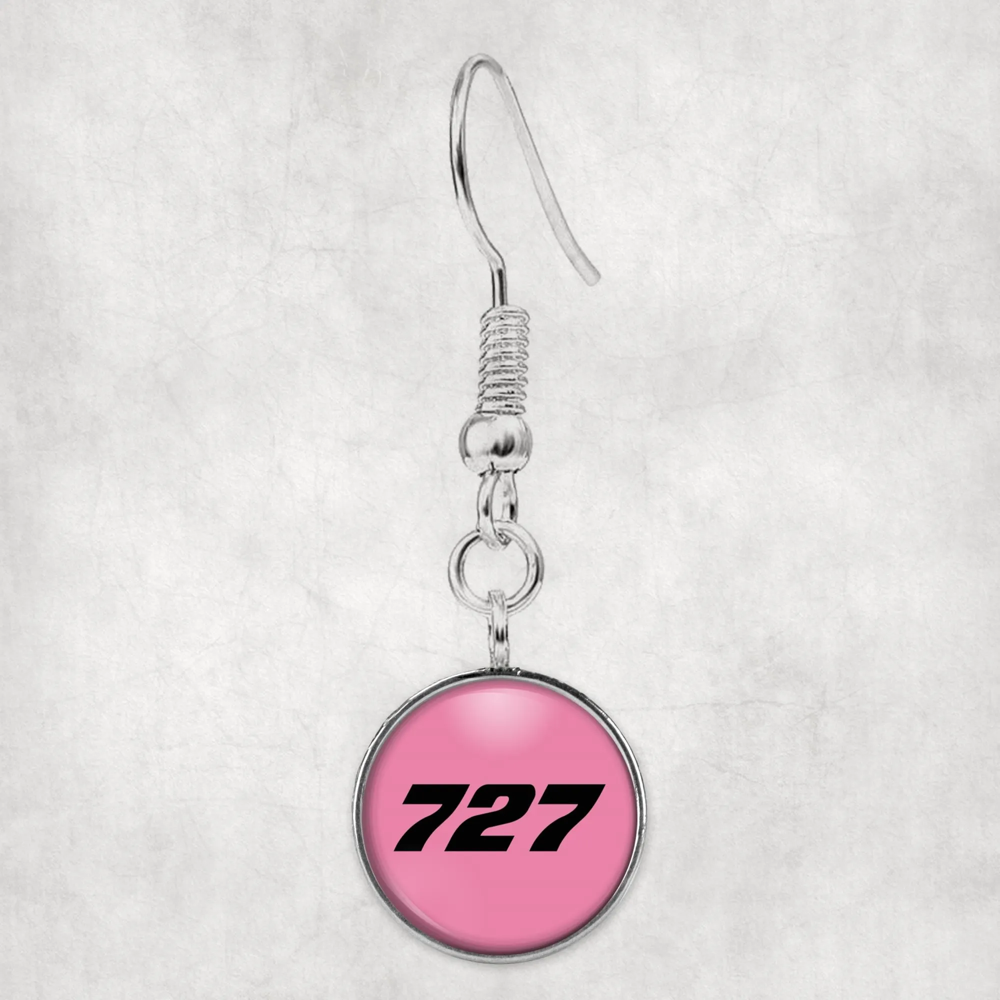 727 Flat Text Designed Earrings