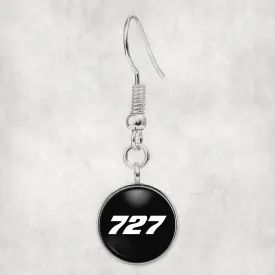 727 Flat Text Designed Earrings