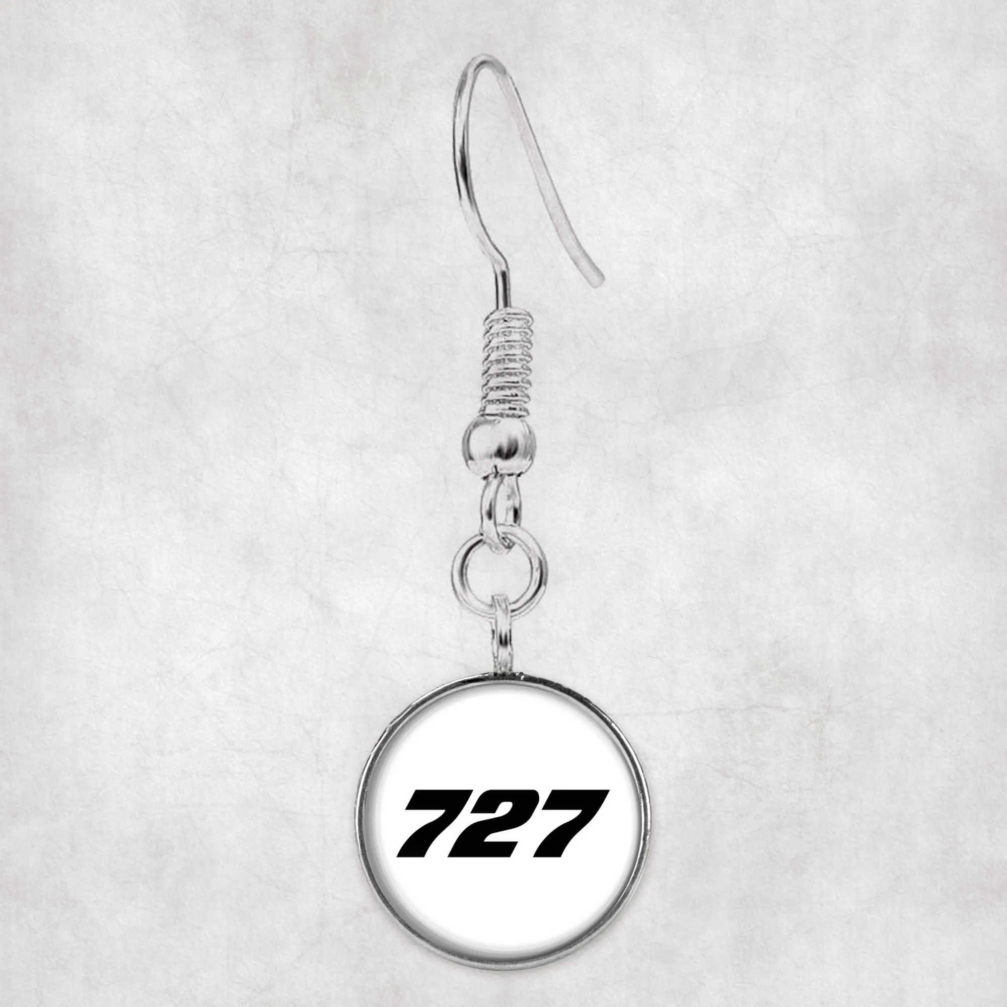 727 Flat Text Designed Earrings
