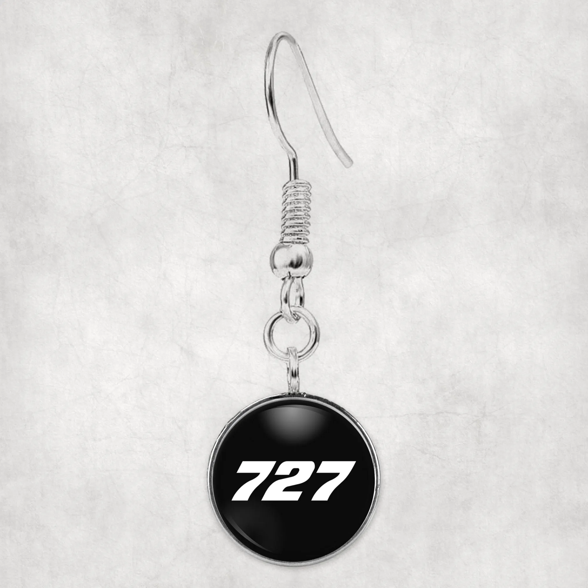 727 Flat Text Designed Earrings