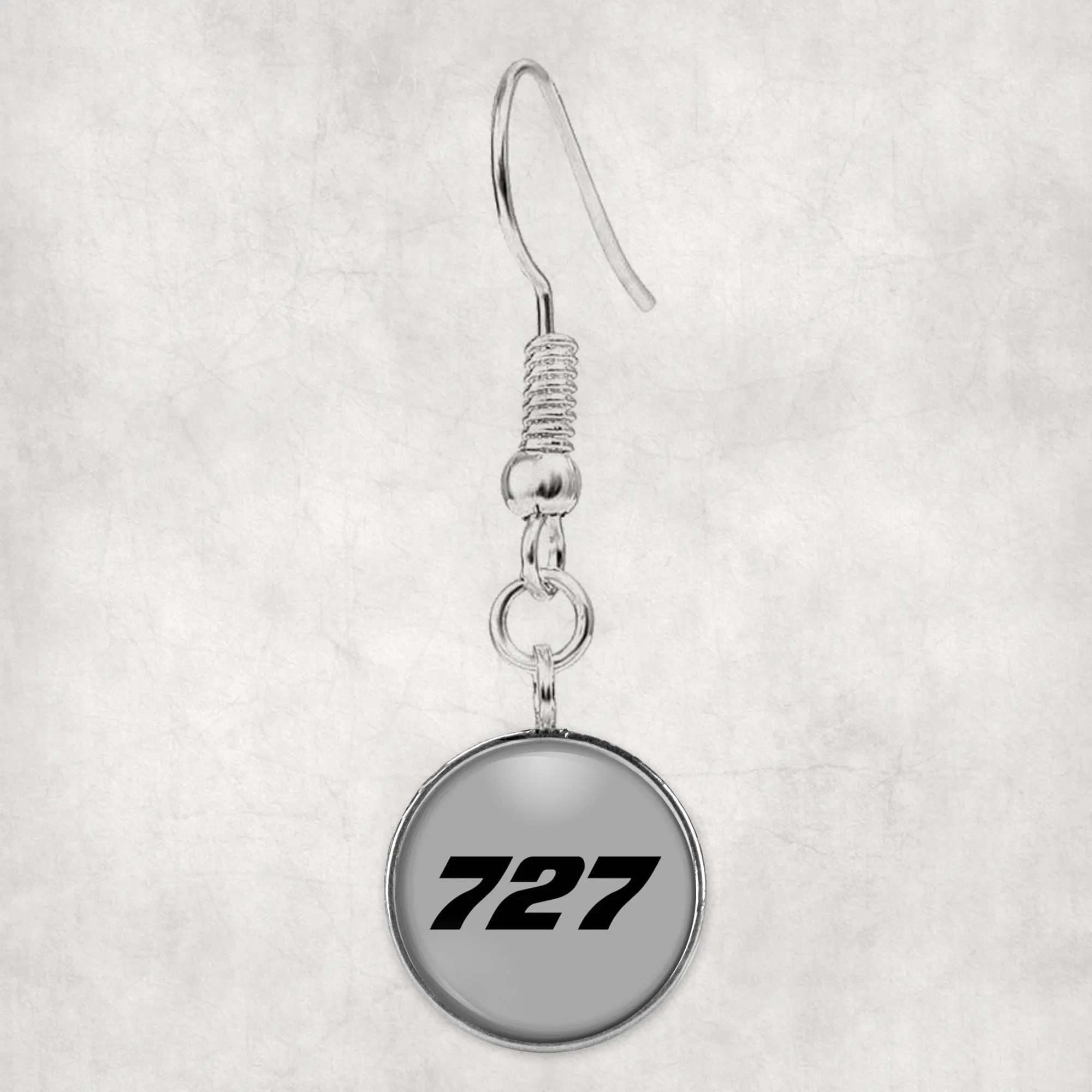 727 Flat Text Designed Earrings