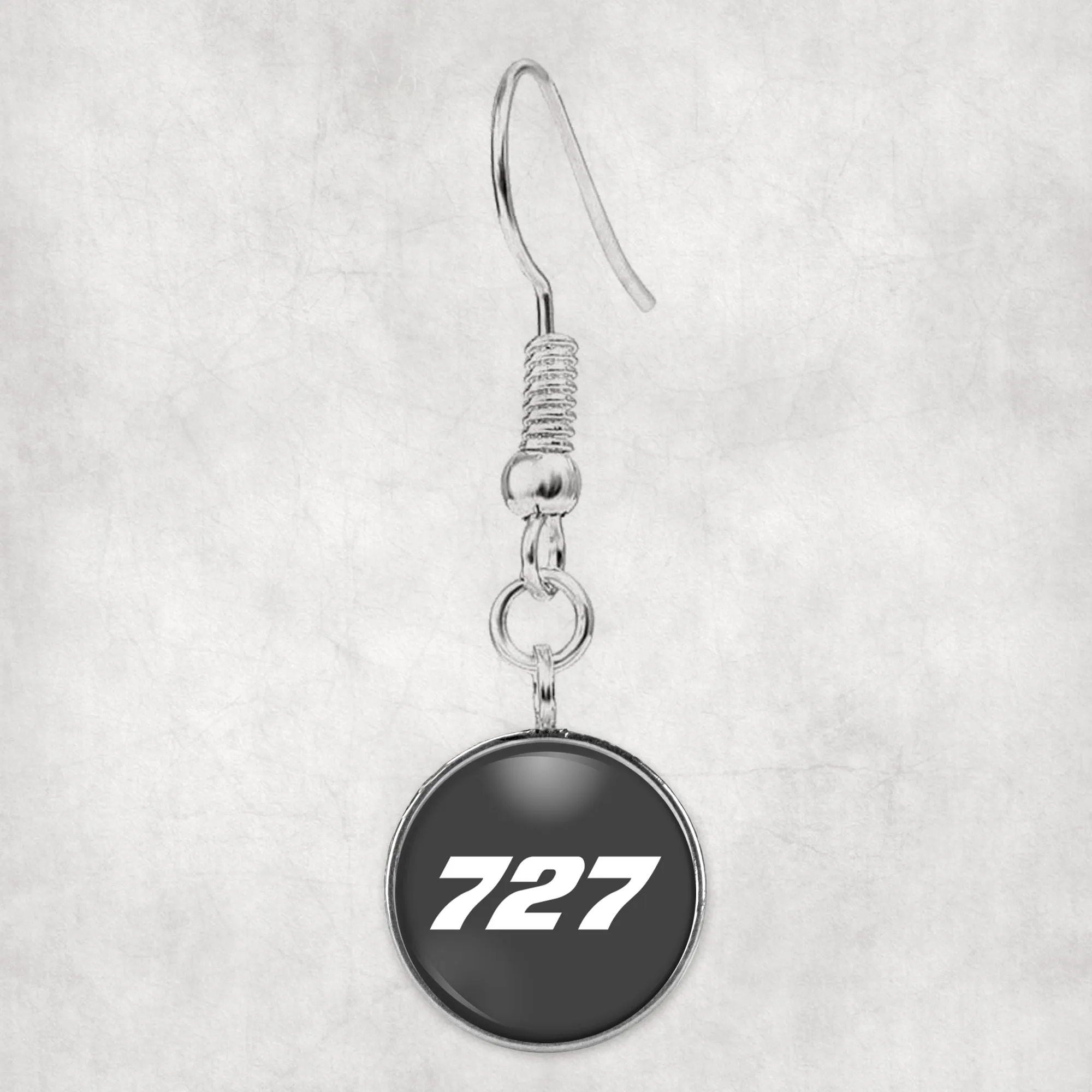 727 Flat Text Designed Earrings