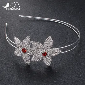 Beautiful Crystal Rhinestones Crown Tiara Flower Pattern