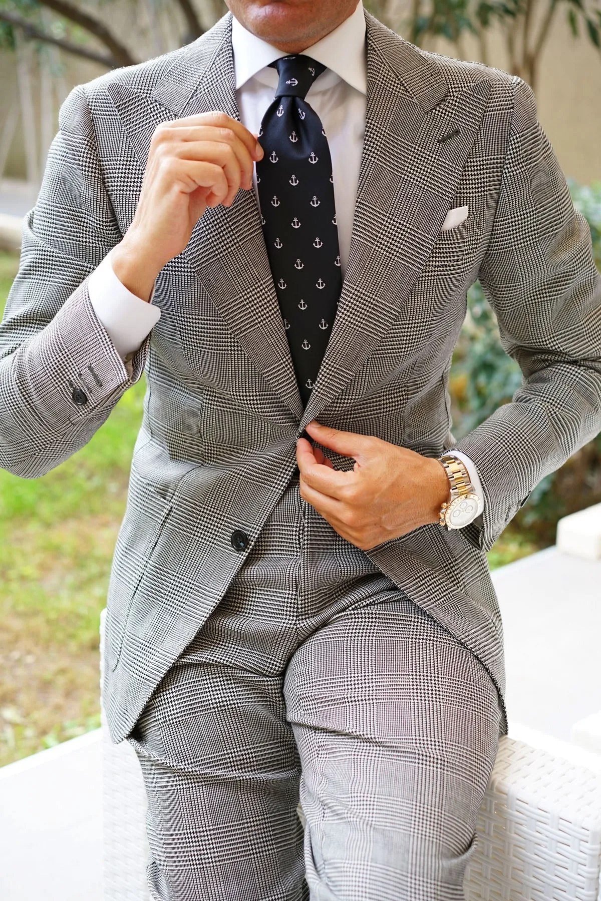 Black Anchor Necktie
