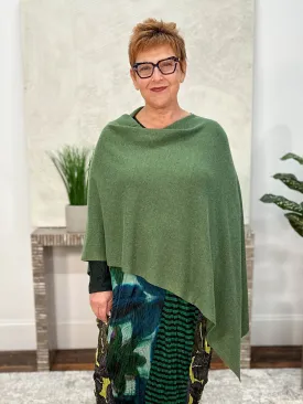 Cashmere Poncho Topper, Seaweed