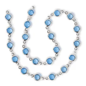 Estrellaª Linked Crystals Chain - Medium, Aquamarine/Silver