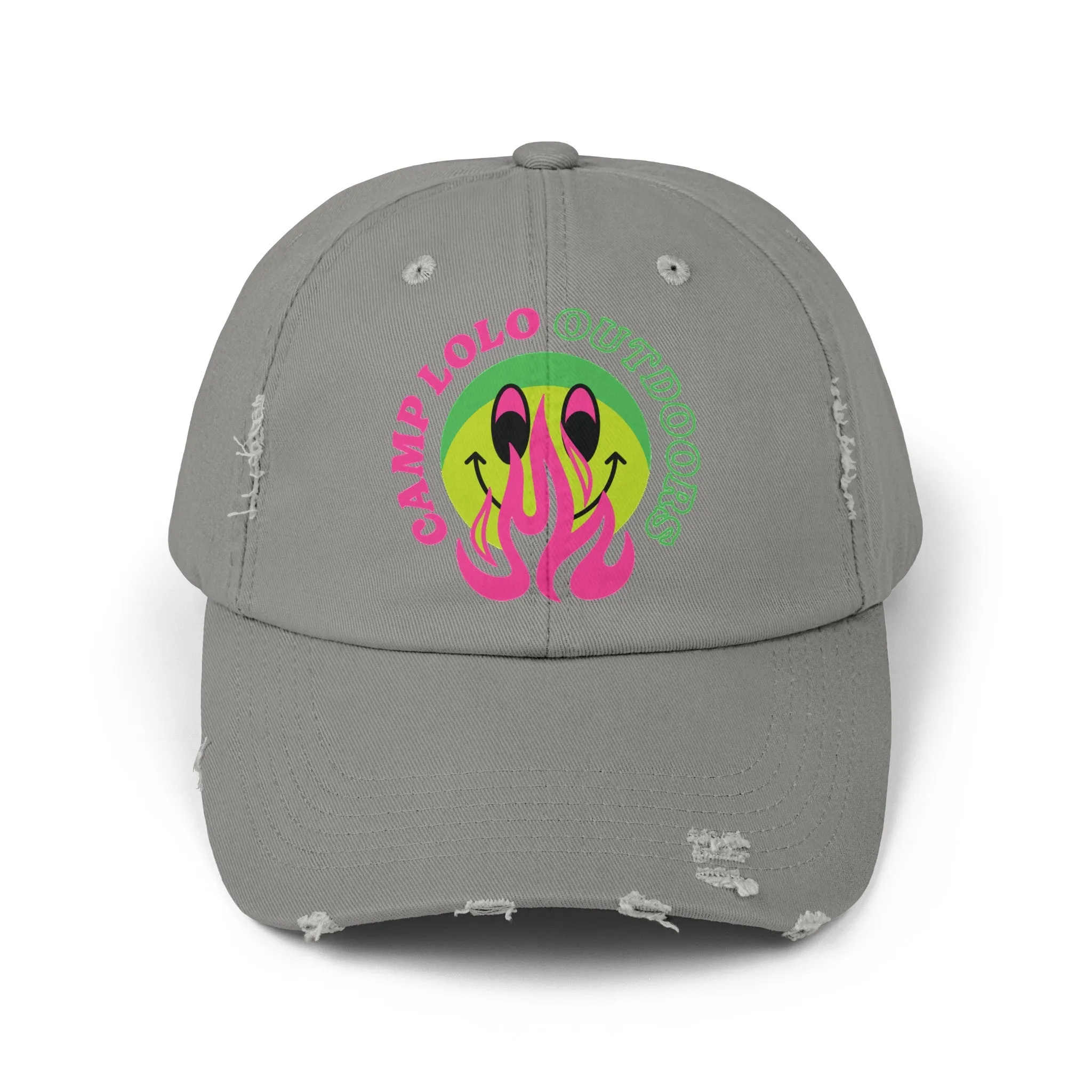 Happy Camper Distressed Cap