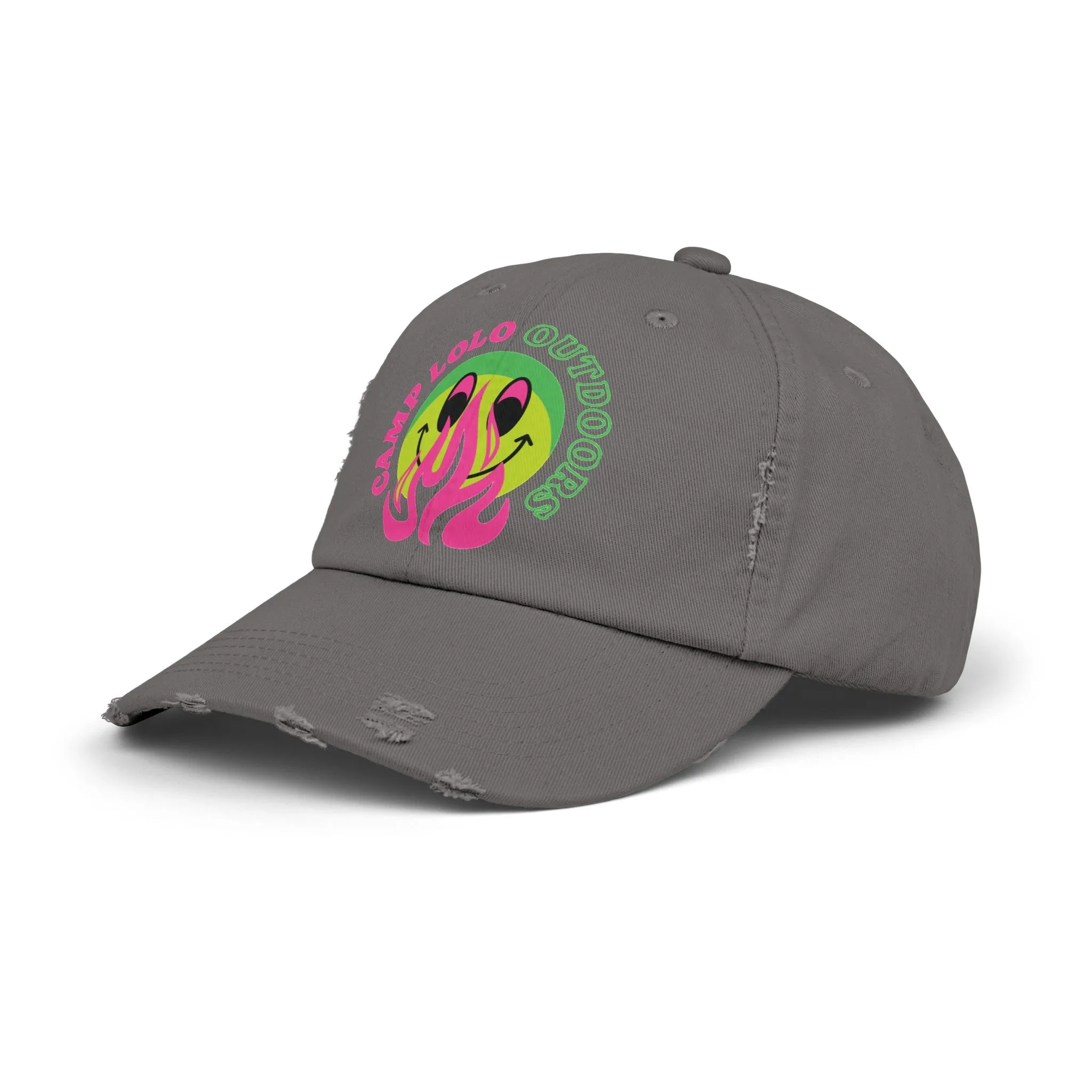 Happy Camper Distressed Cap