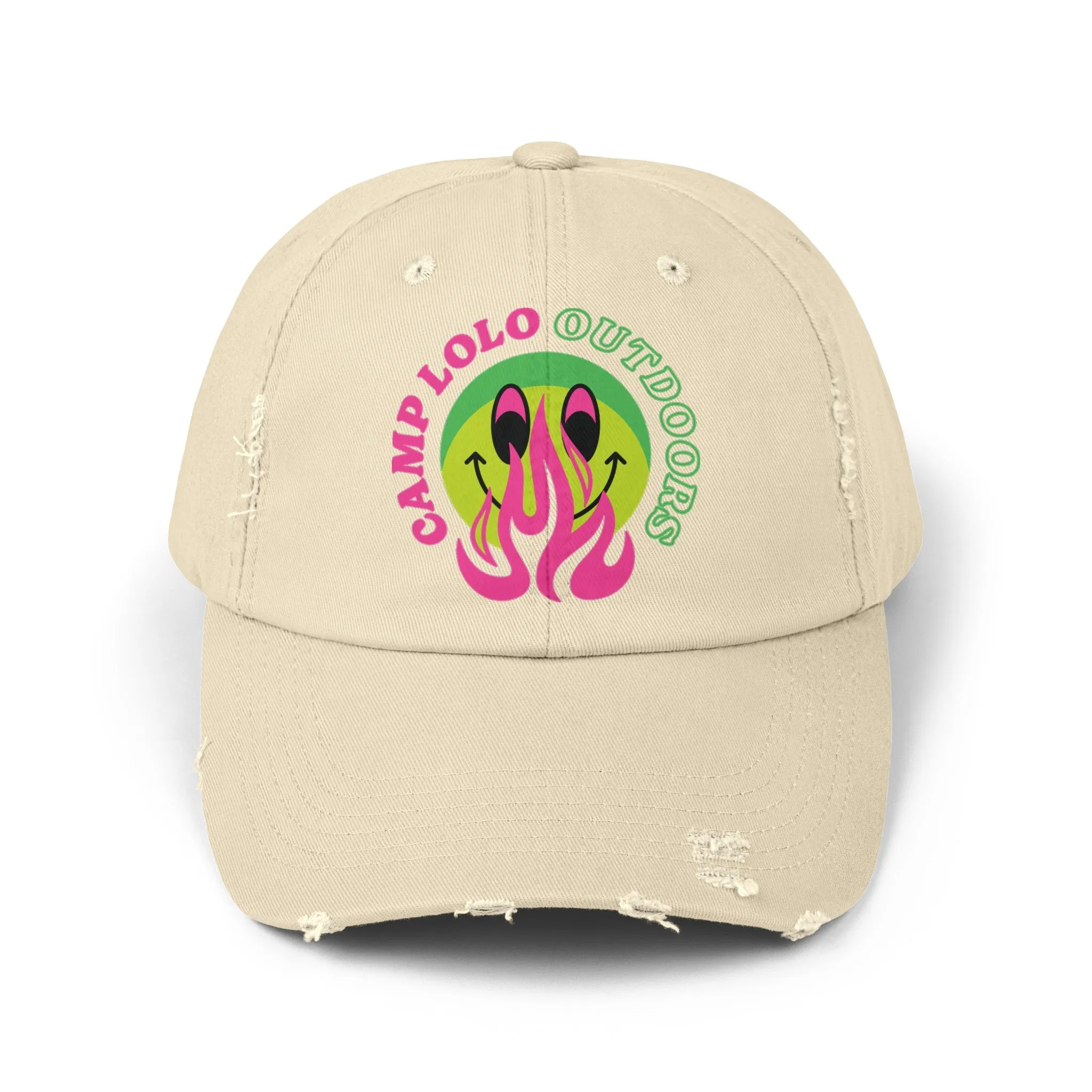 Happy Camper Distressed Cap