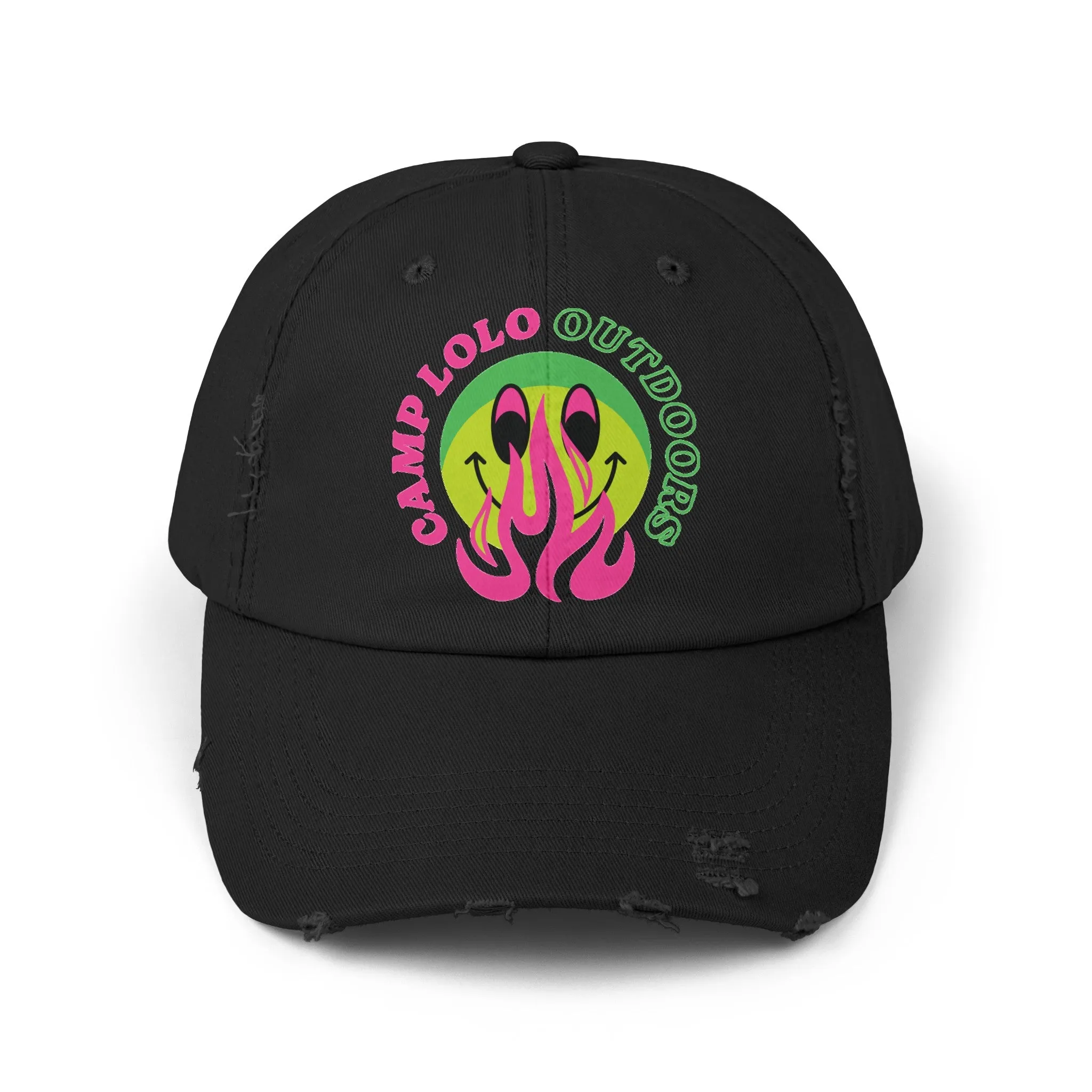 Happy Camper Distressed Cap