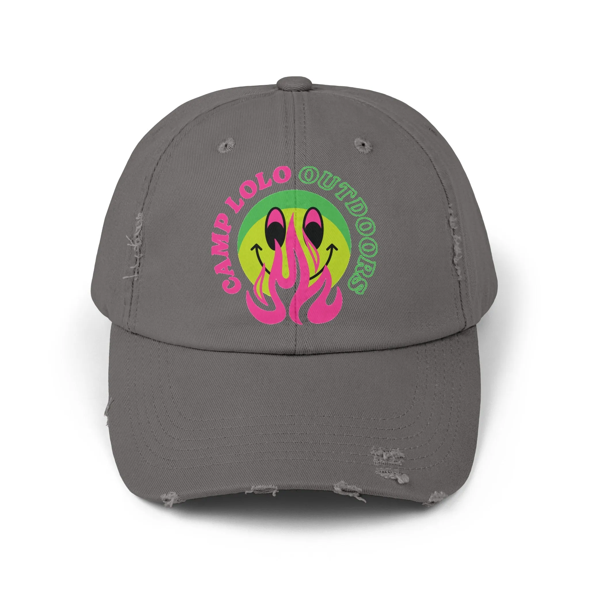 Happy Camper Distressed Cap