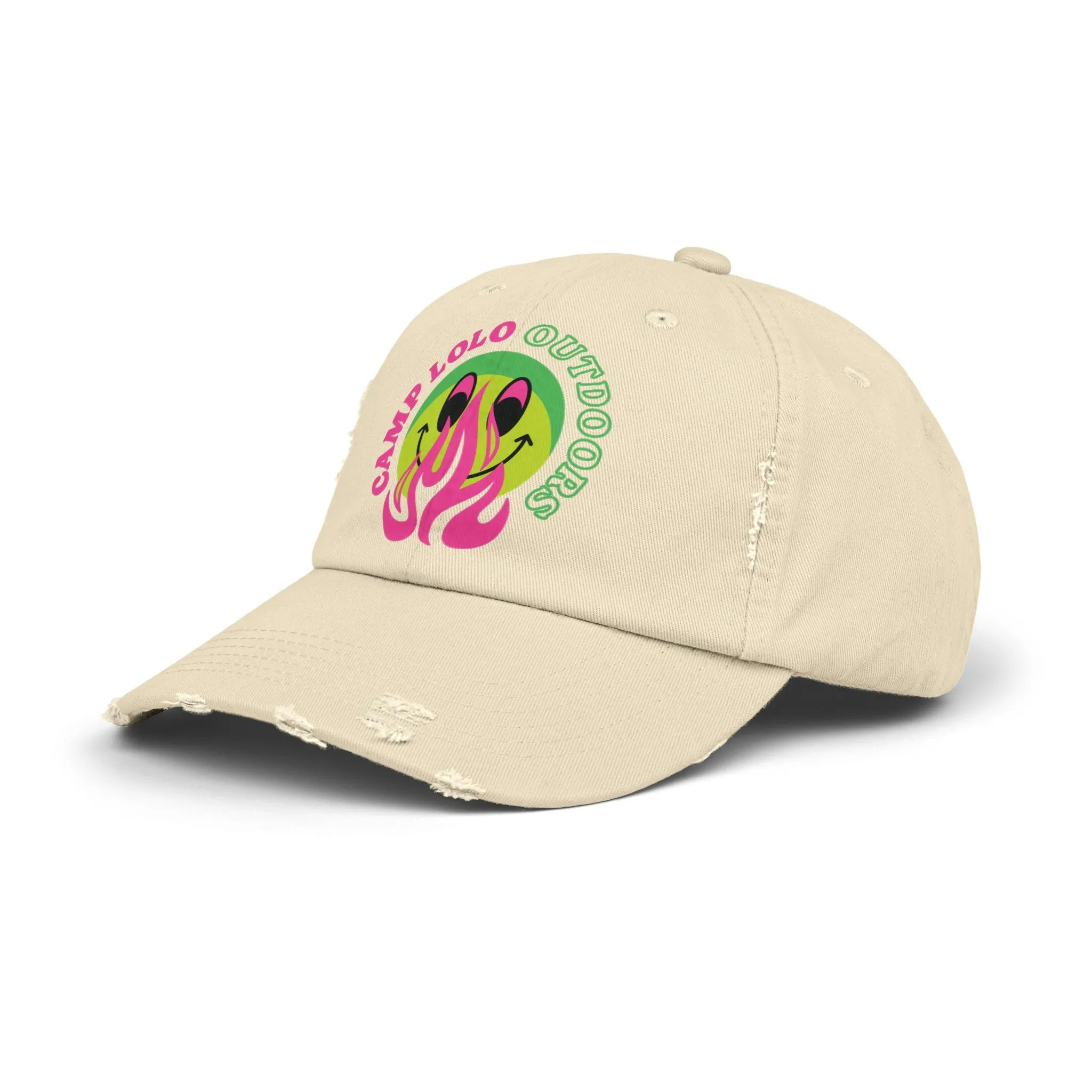 Happy Camper Distressed Cap