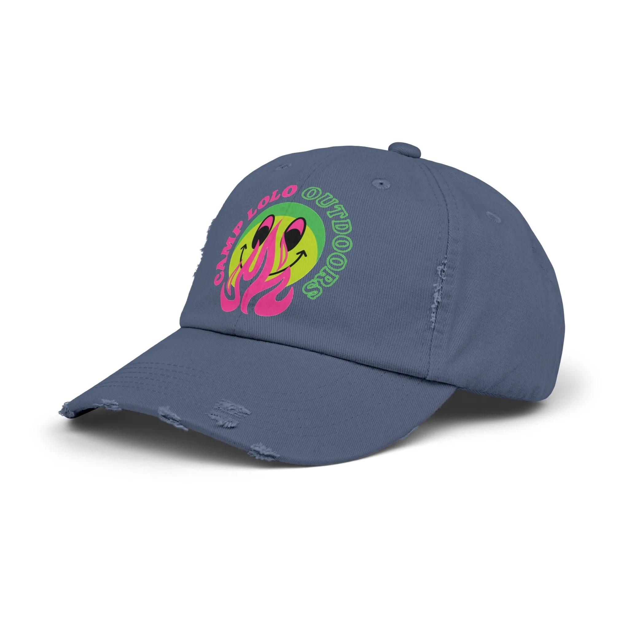 Happy Camper Distressed Cap