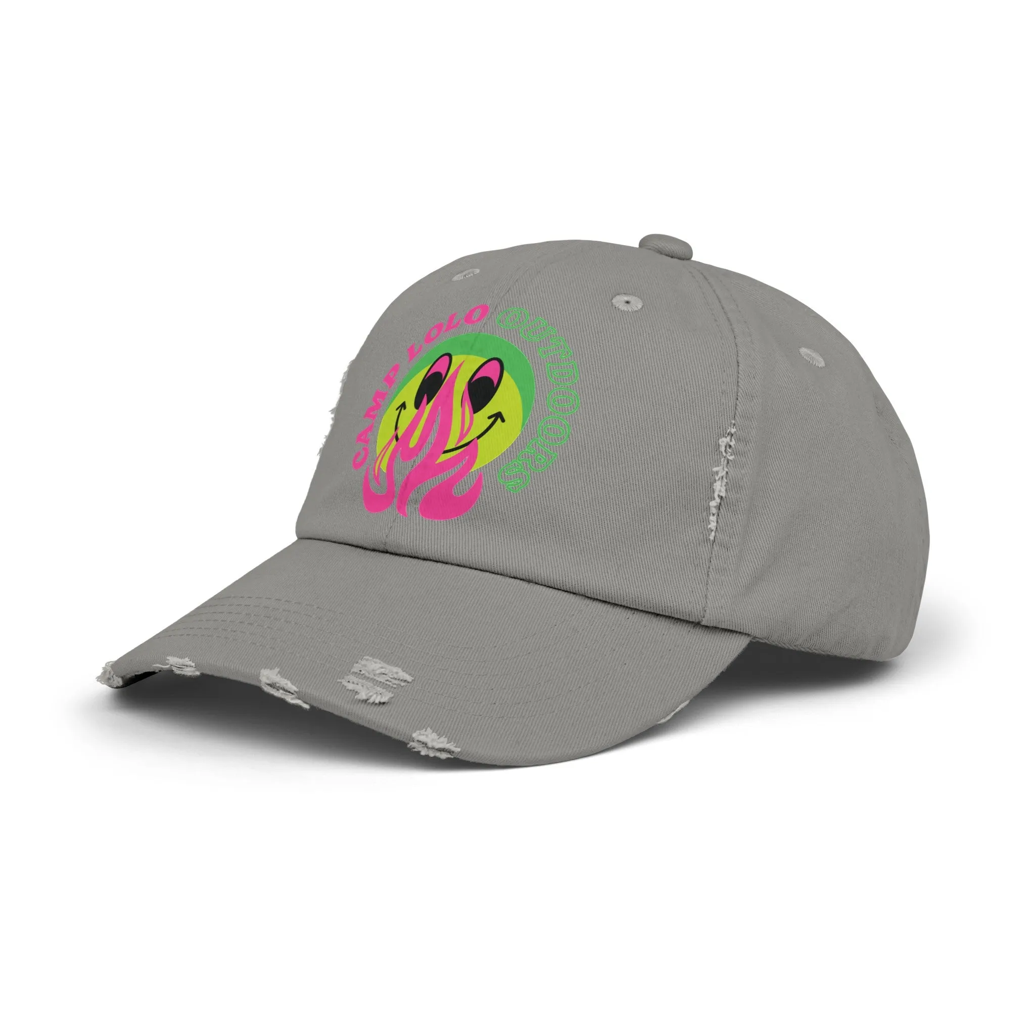 Happy Camper Distressed Cap