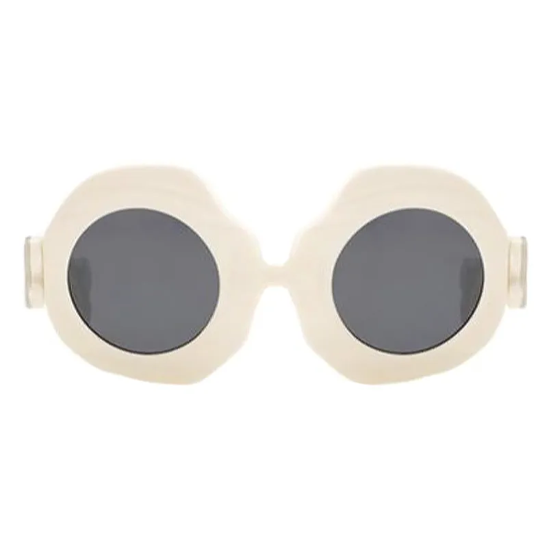 Jeremy Scott Unisex Oversized Sunglasses Bones Special Cream Grey
