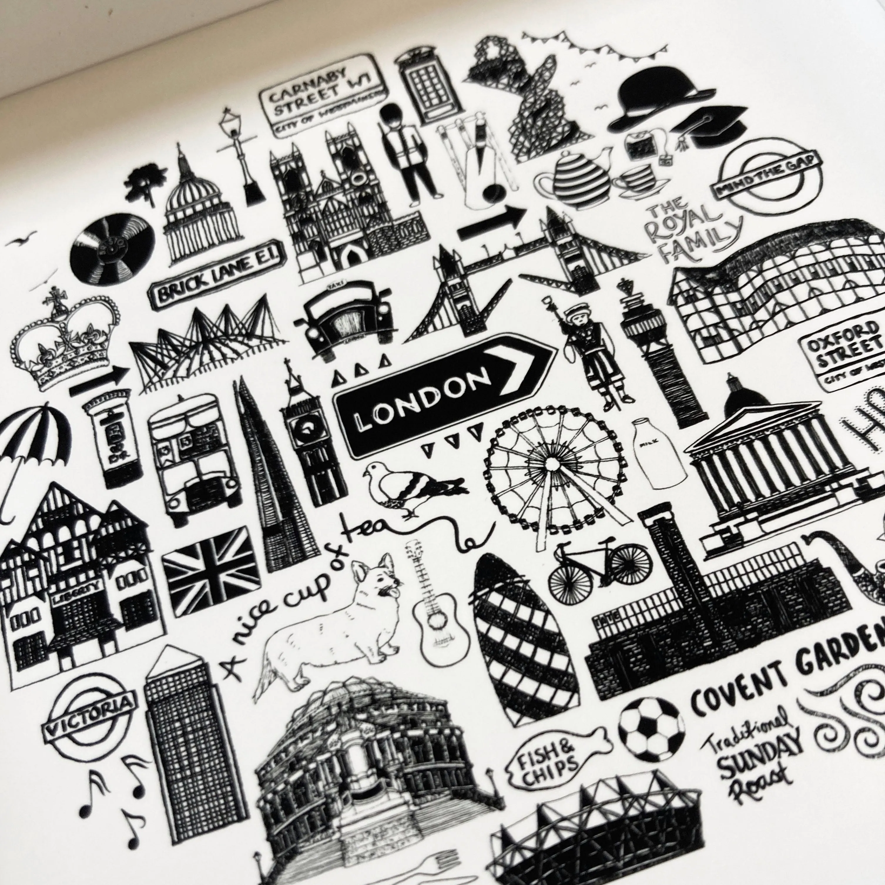 London black and white framed mini-print