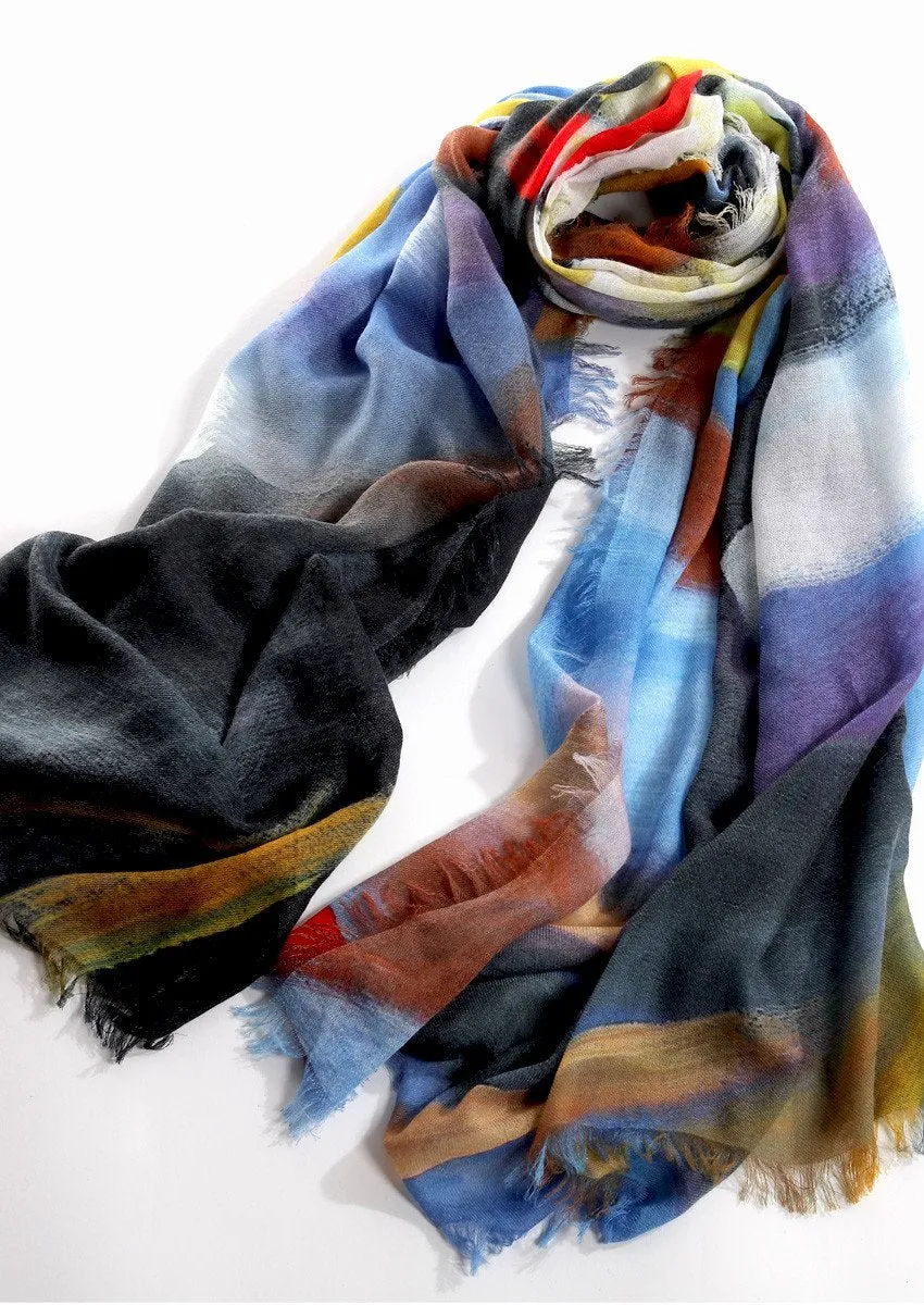 Moroccan paint cashmere scarf