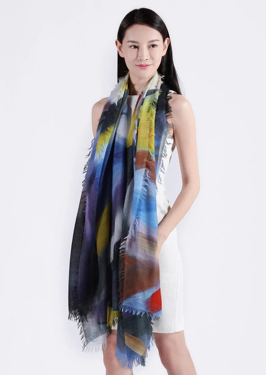 Moroccan paint cashmere scarf