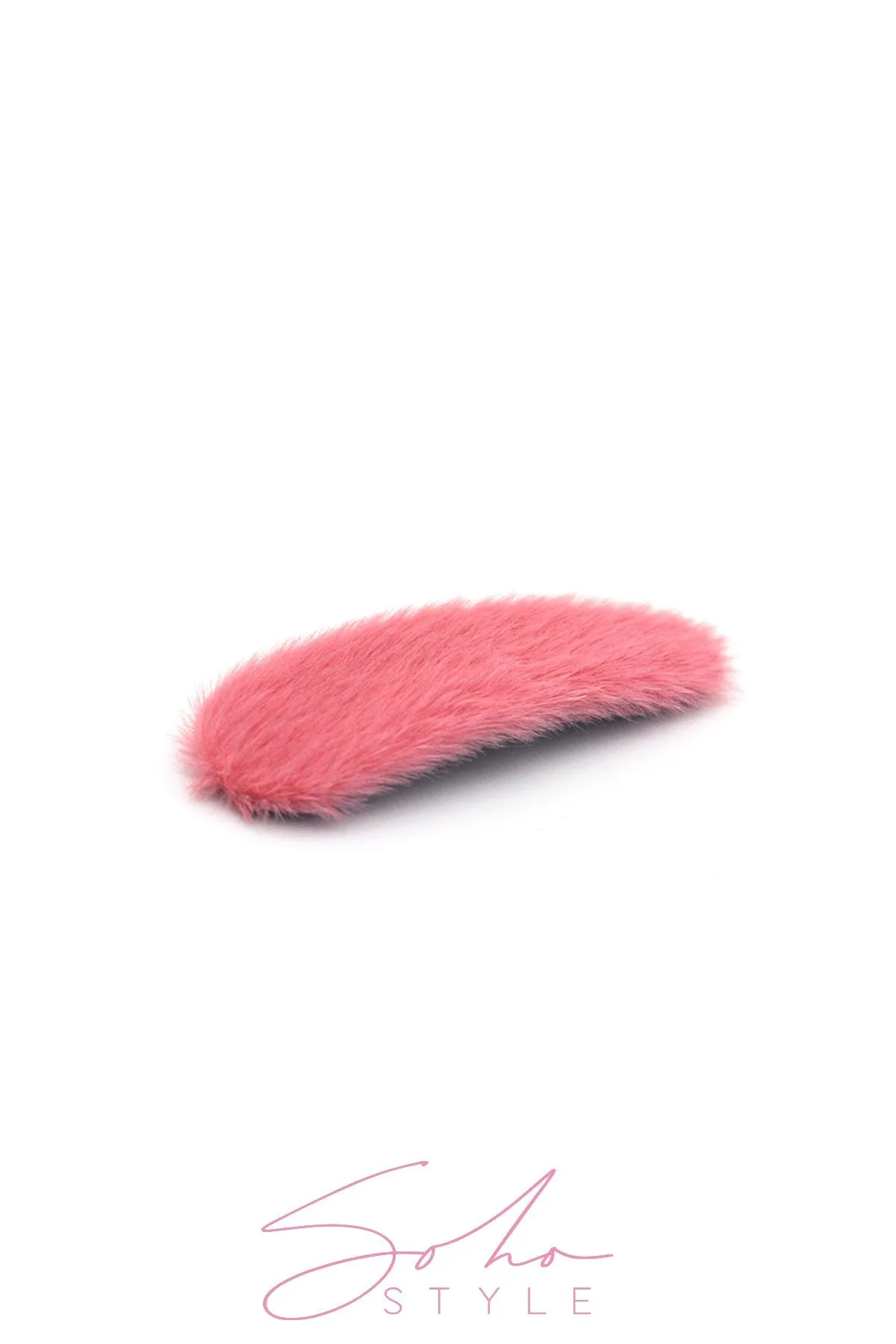 Oversized Fuzzy Triangle Snap Clip