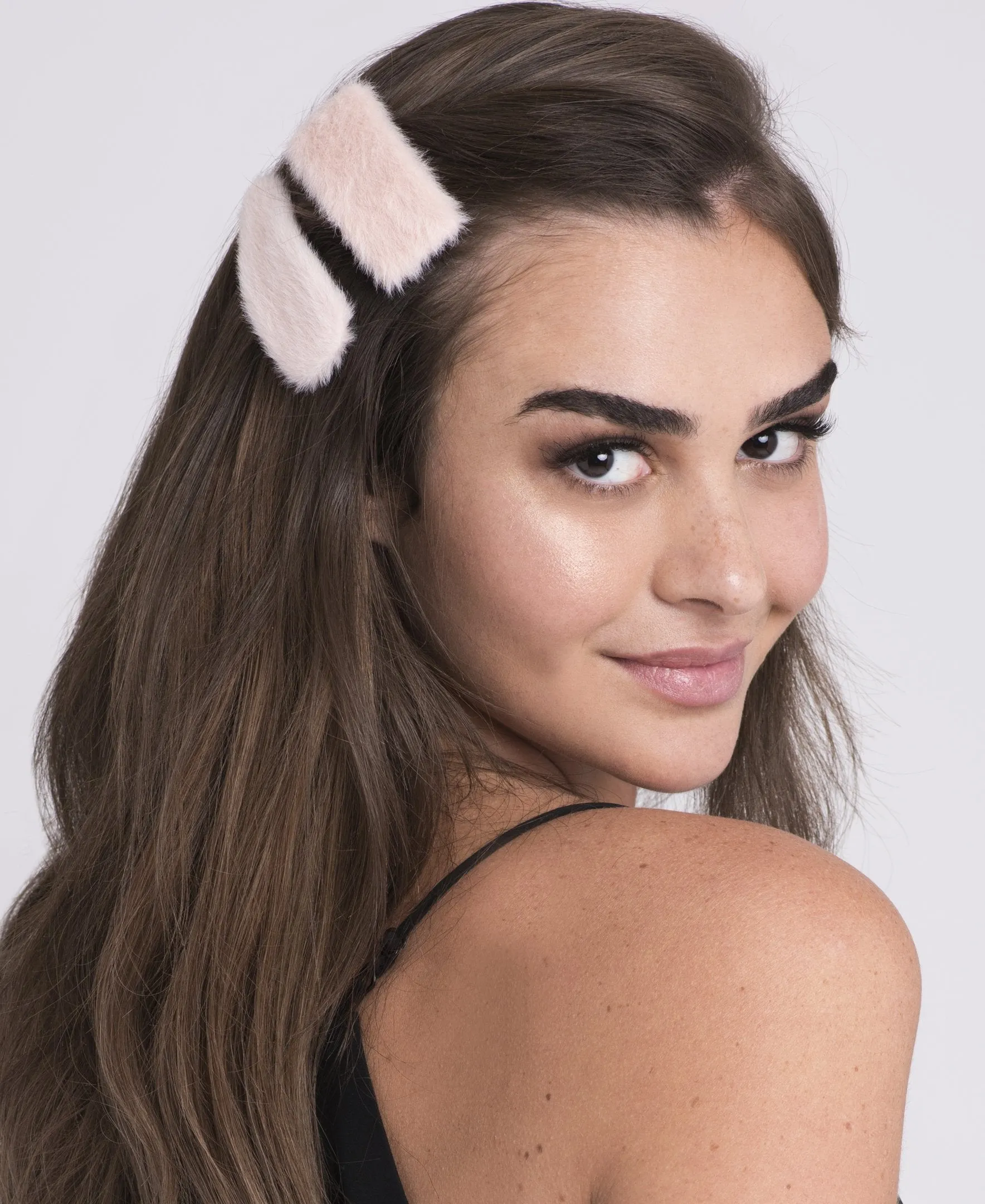 Oversized Fuzzy Triangle Snap Clip