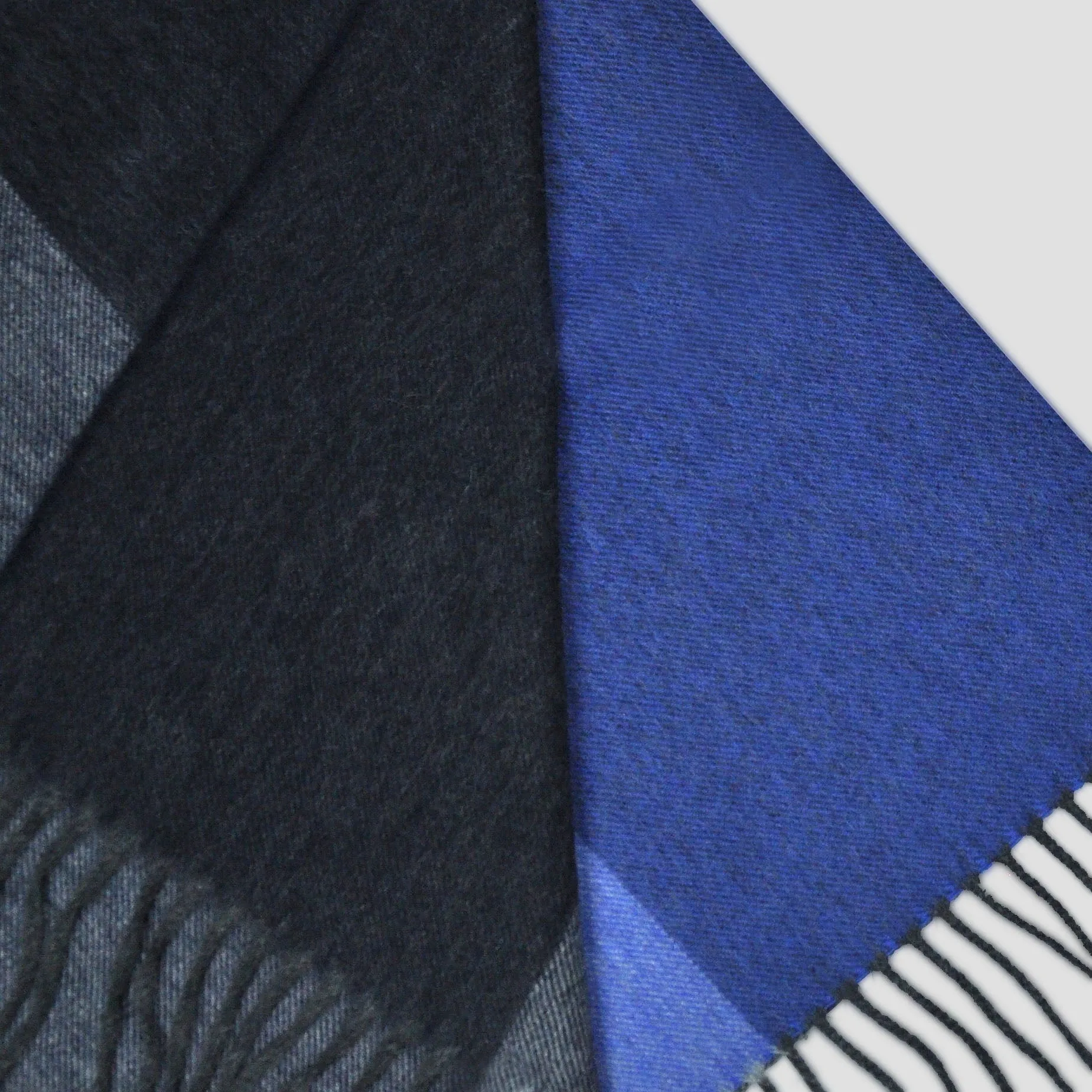Panels of Colour Winter Scarf in Blues & Greys