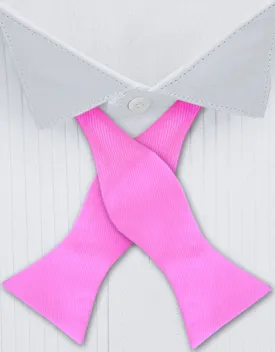 Pink Silk Self Tie Bowtie