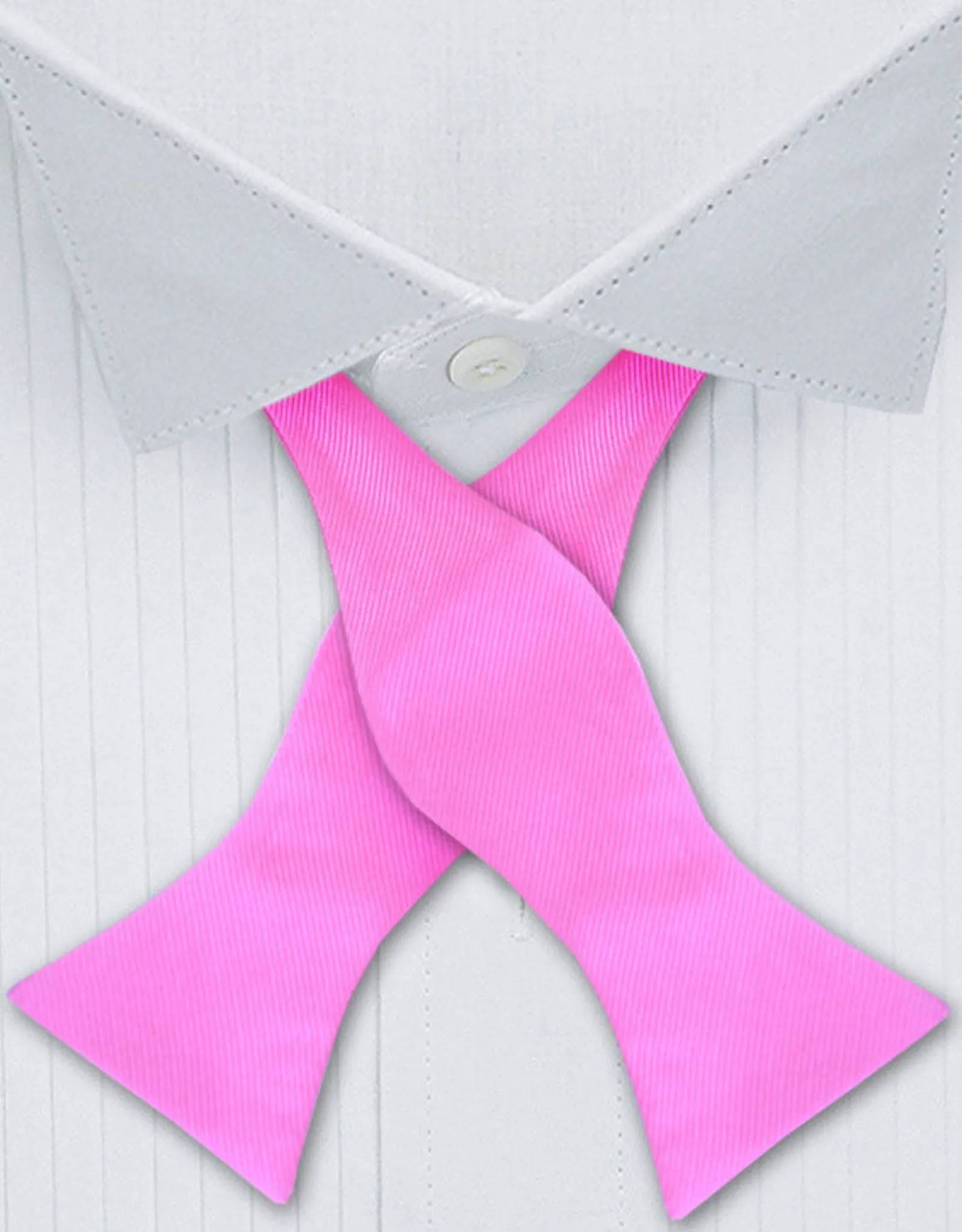 Pink Silk Self Tie Bowtie