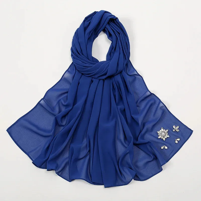 Rhinestone Bubble Chiffon Hijabs
