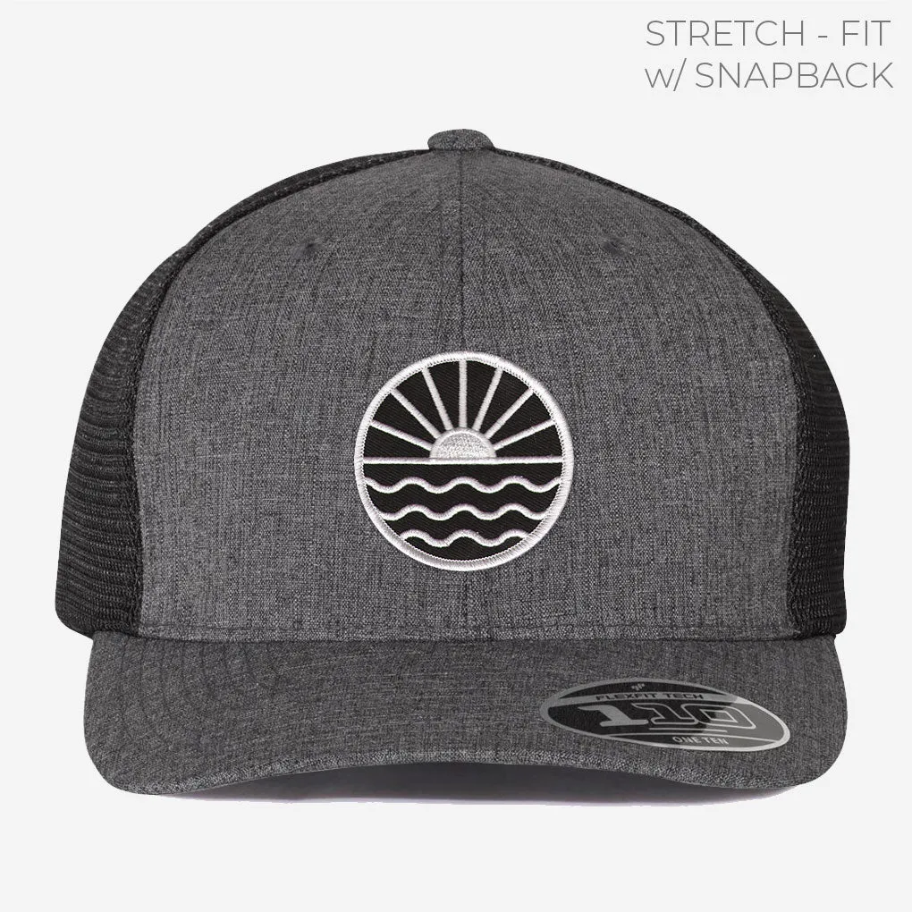 Sun Wave (b&w) Trucker w/ Stretch