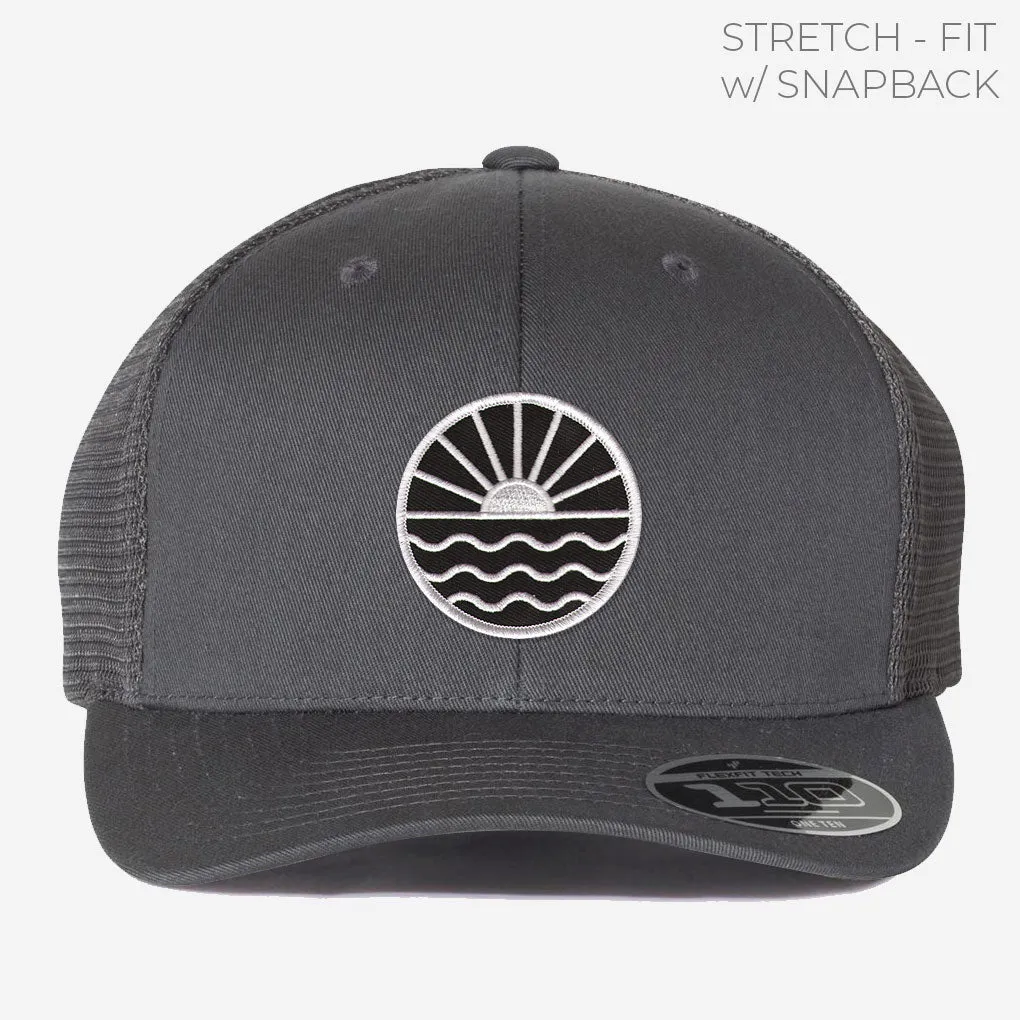 Sun Wave (b&w) Trucker w/ Stretch