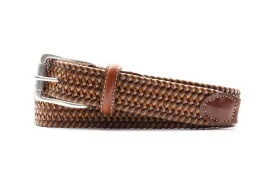 Telluride Braided Italian Saddle Leather and Elastic Belt - Maple