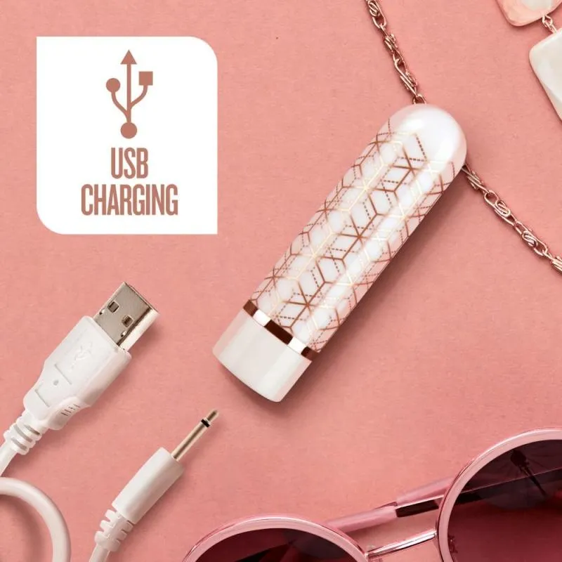 The Collection - Glitzy Geo - Rechargeable Bullet - Rose Gold