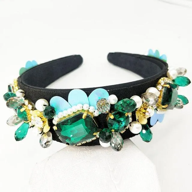 vintage Faux Pearl Rhinestones Beading Tiara