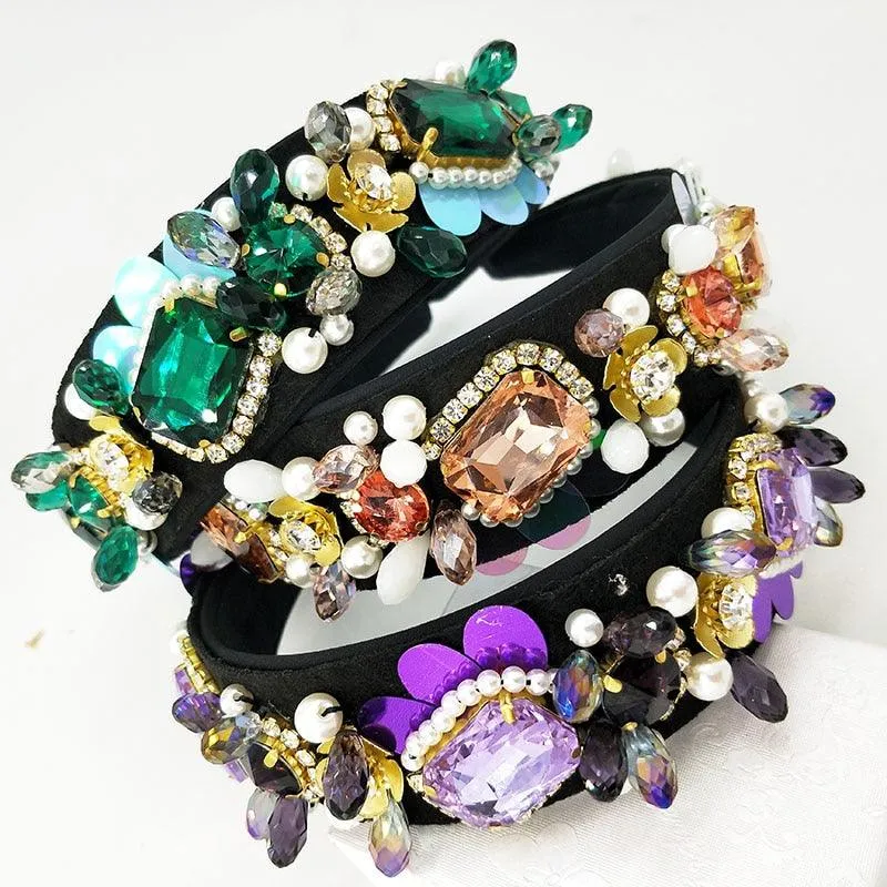 vintage Faux Pearl Rhinestones Beading Tiara