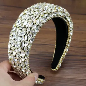 Wide Crystal Headband for Bride-Bridesmaids or Quince Court Ladies